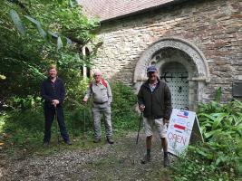 Our men in front of the Norman doorway to St. Anthony Church. Which is actually physically attached to Place House.